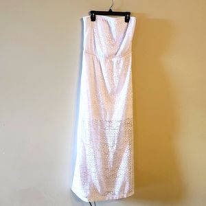 White Strapless Maxi Dress